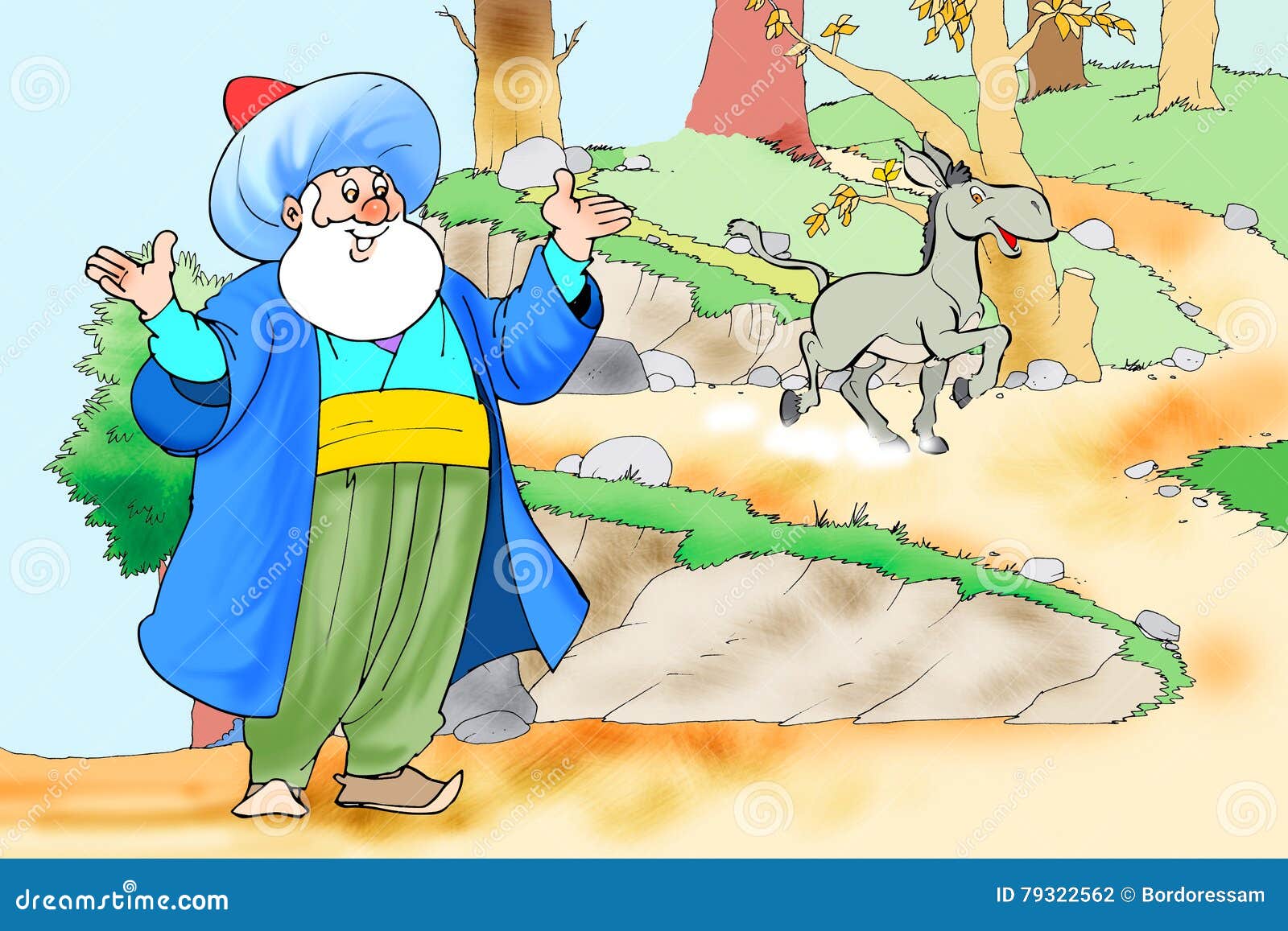 Nasreddin Hodja, Turco Masalli Stock de ilustración - Ilustración de  historias, cuentos: 79322562