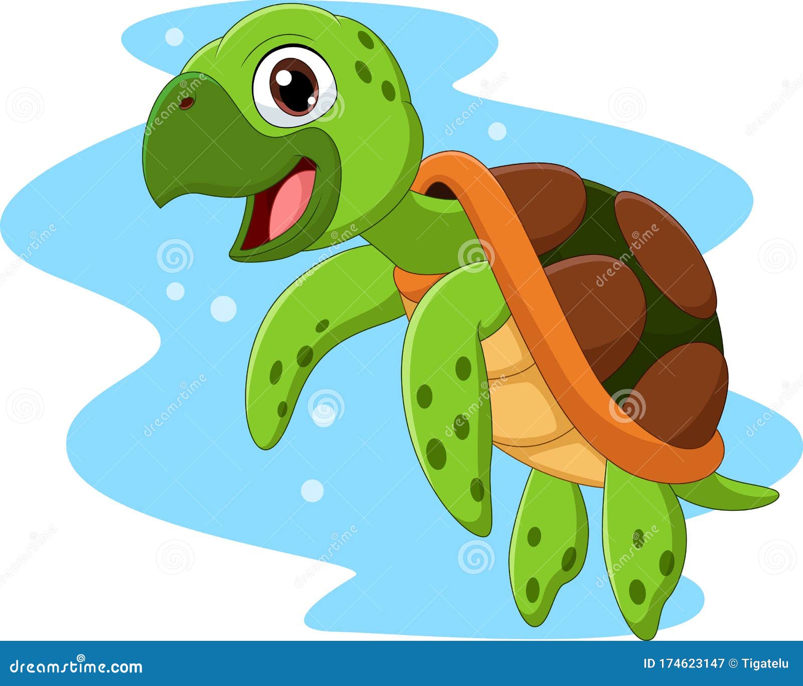 Natacion De Tortuga Marina Feliz Ilustracion Del Vector Ilustracion De Feliz Salvaje