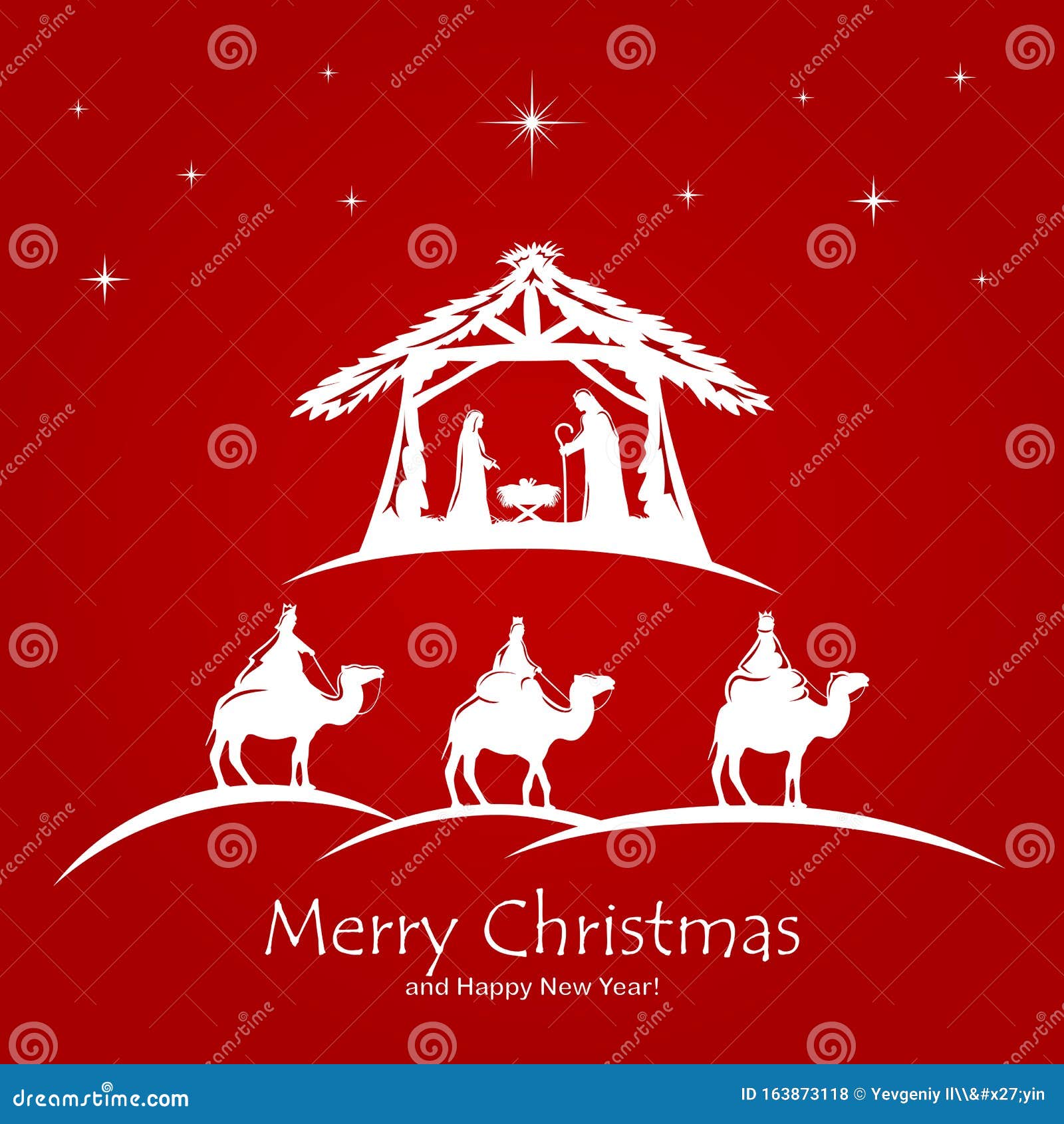 Natal Cristão No Fundo Vermelho Ilustração do Vetor - Ilustração de  brilhar, vermelho: 163873118