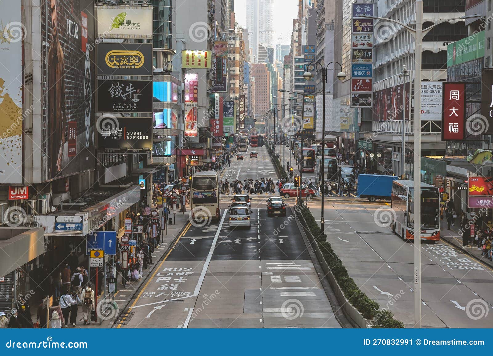 Nathan Rd, Hong Kong Street Life in Kowloon Feb 26 2023 Editorial Photo ...