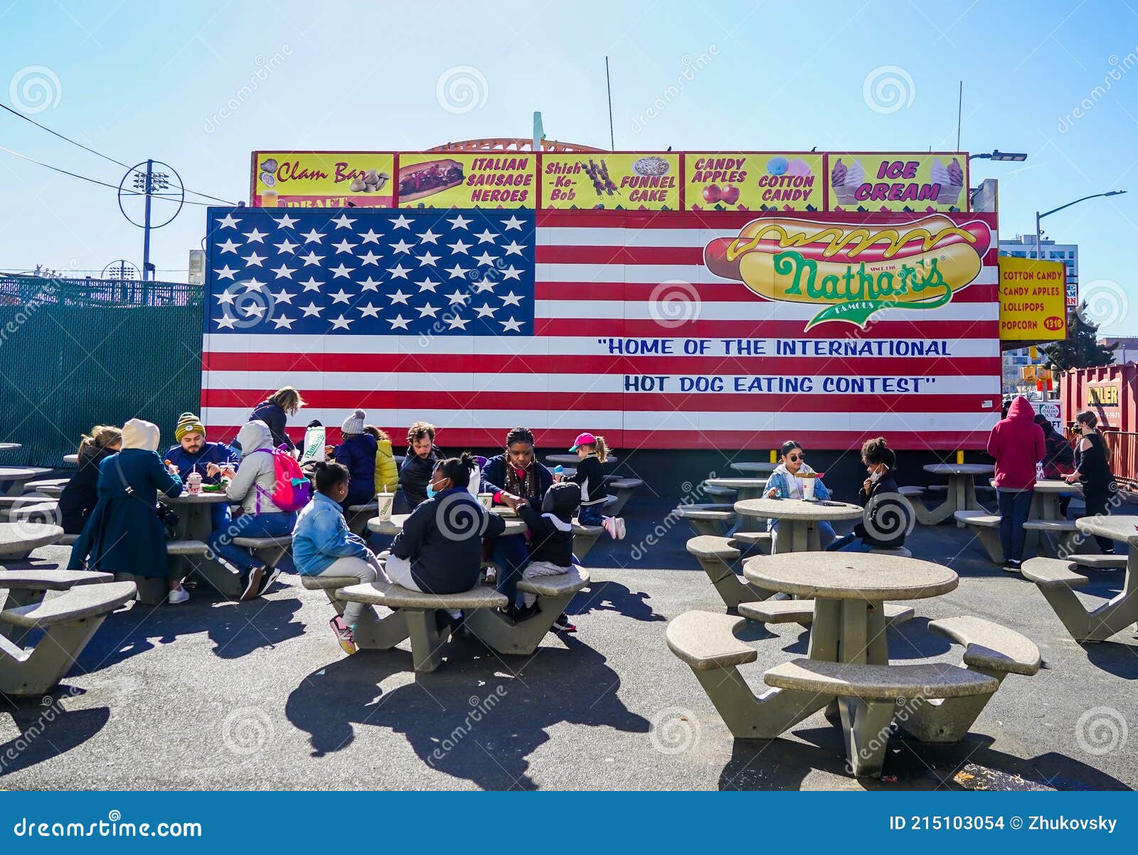 The Nathan`s Hot Dog Eating Contest Site at Coney Island, New York