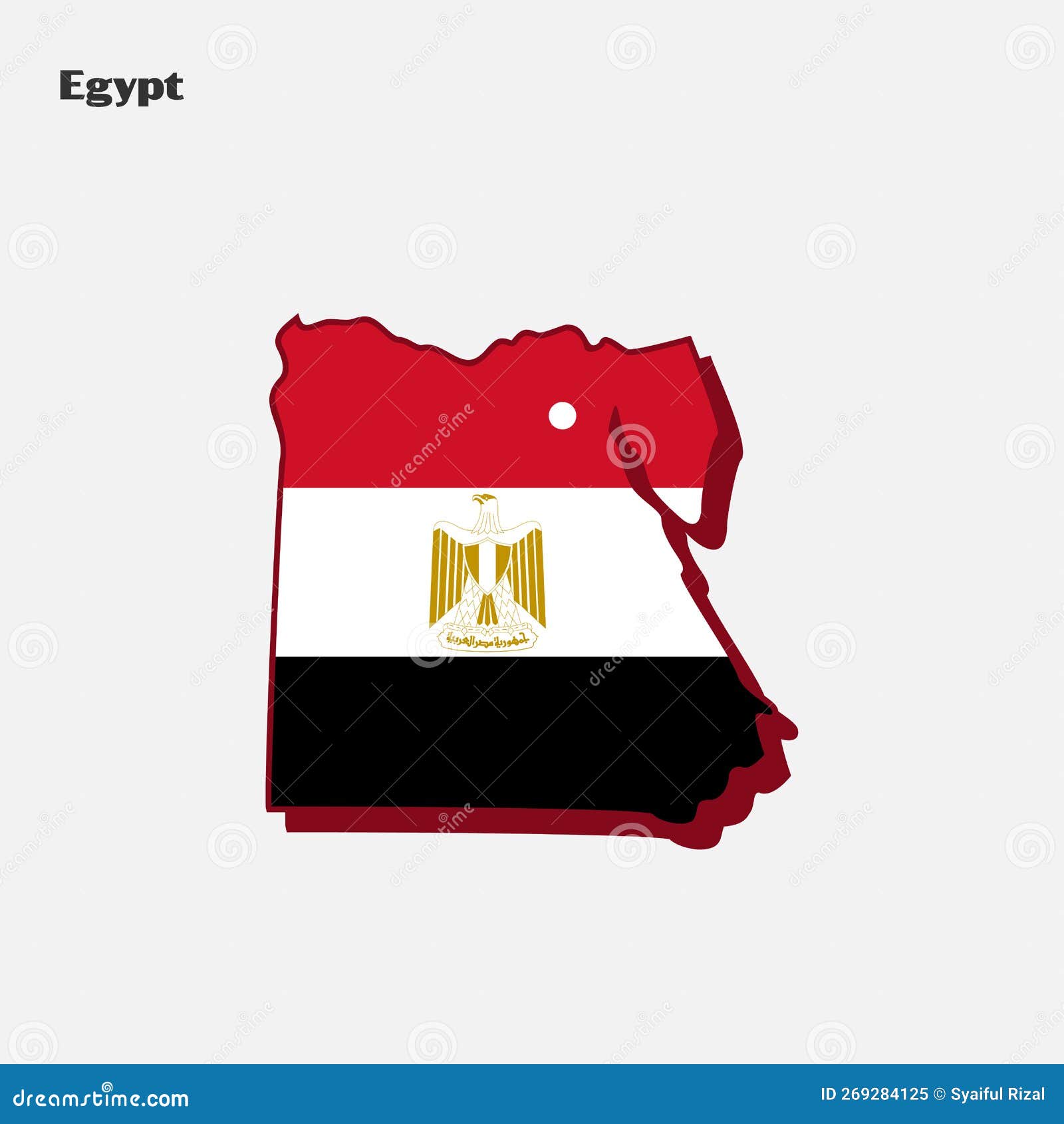 Egypt Country Nation Flag Map Infographic Stock Illustration