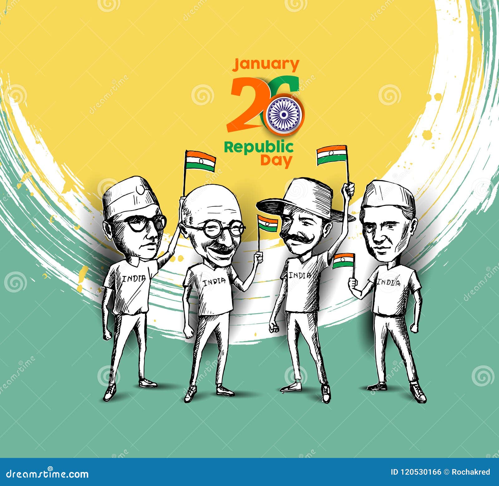 Kids in fancy dress of indian freedom fighter Vector Image
