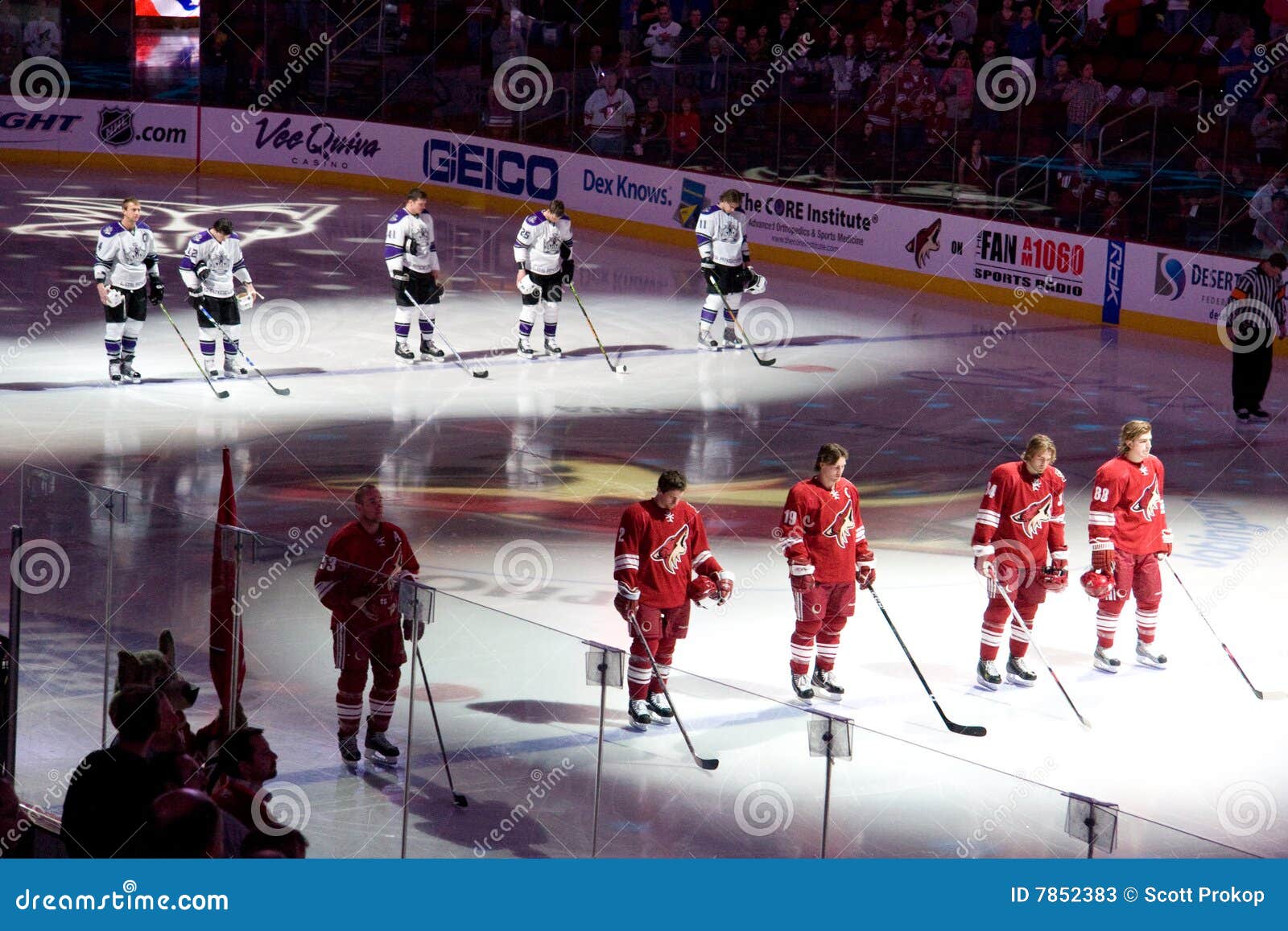 National Anthem at Hockey Game Editorial Stock Photo Image of skating