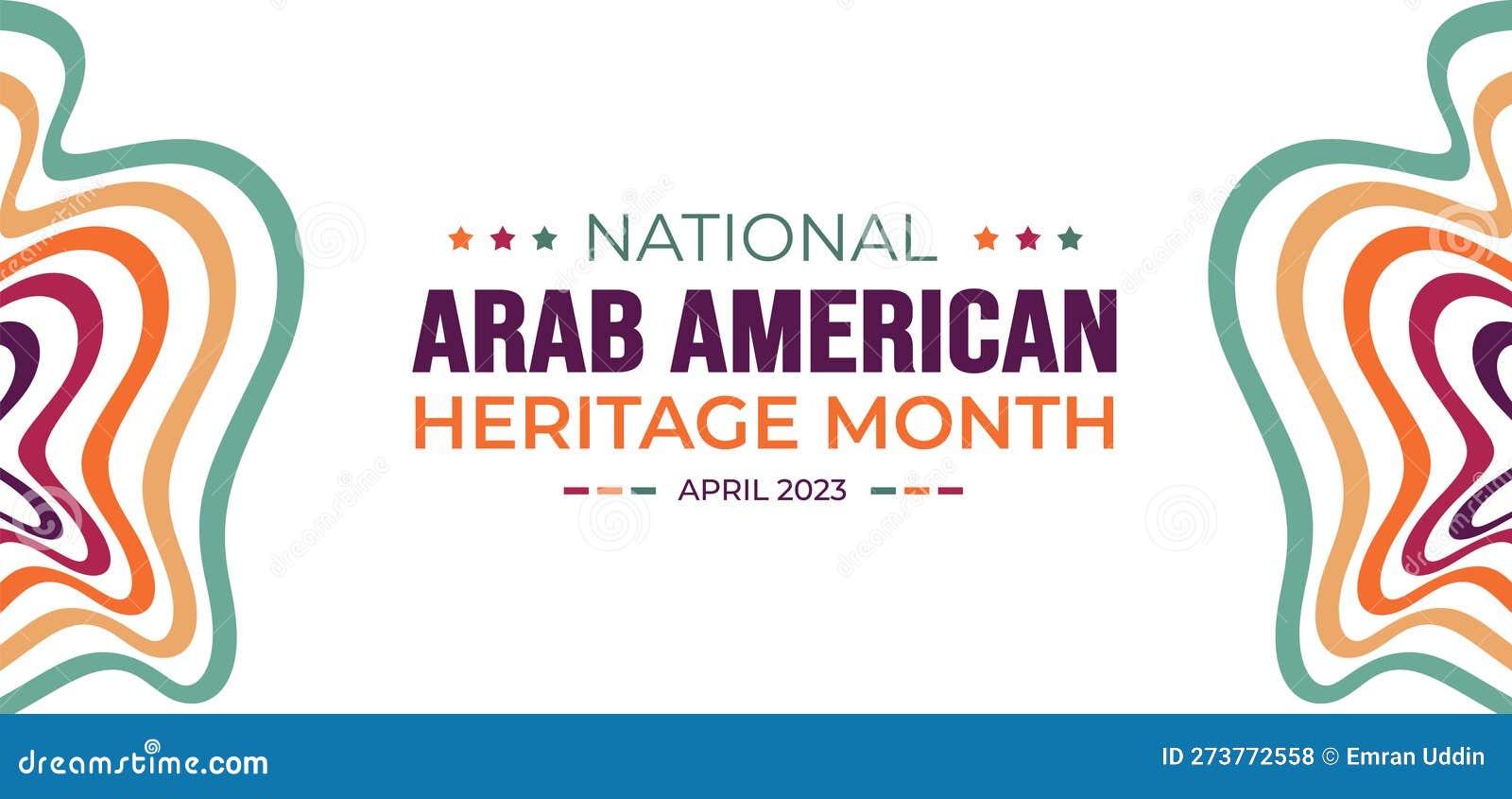 National Arab American Heritage Month Background. Arab American