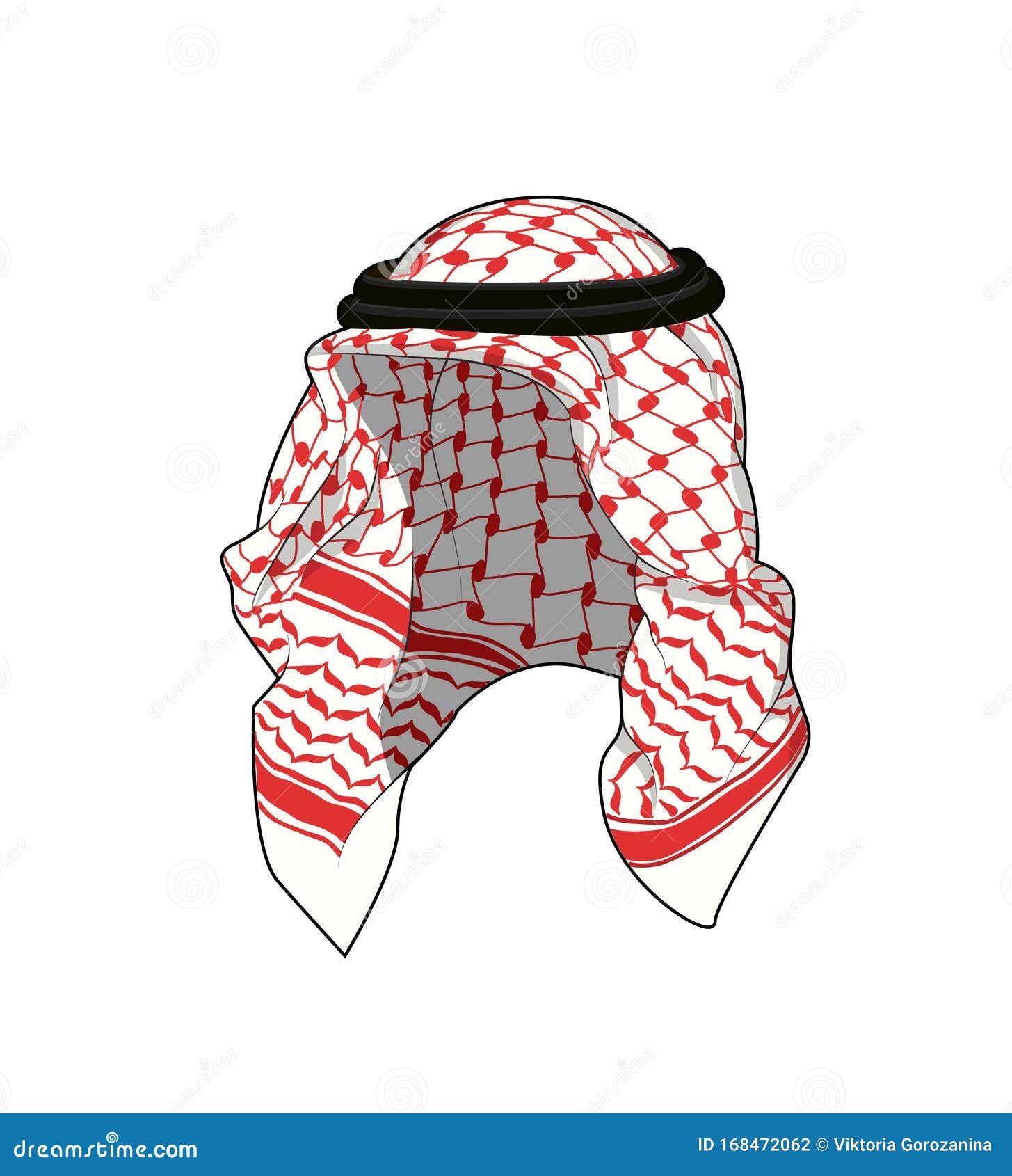 National Arab Head Scarf. Muslim Scarf. Vector Graphic