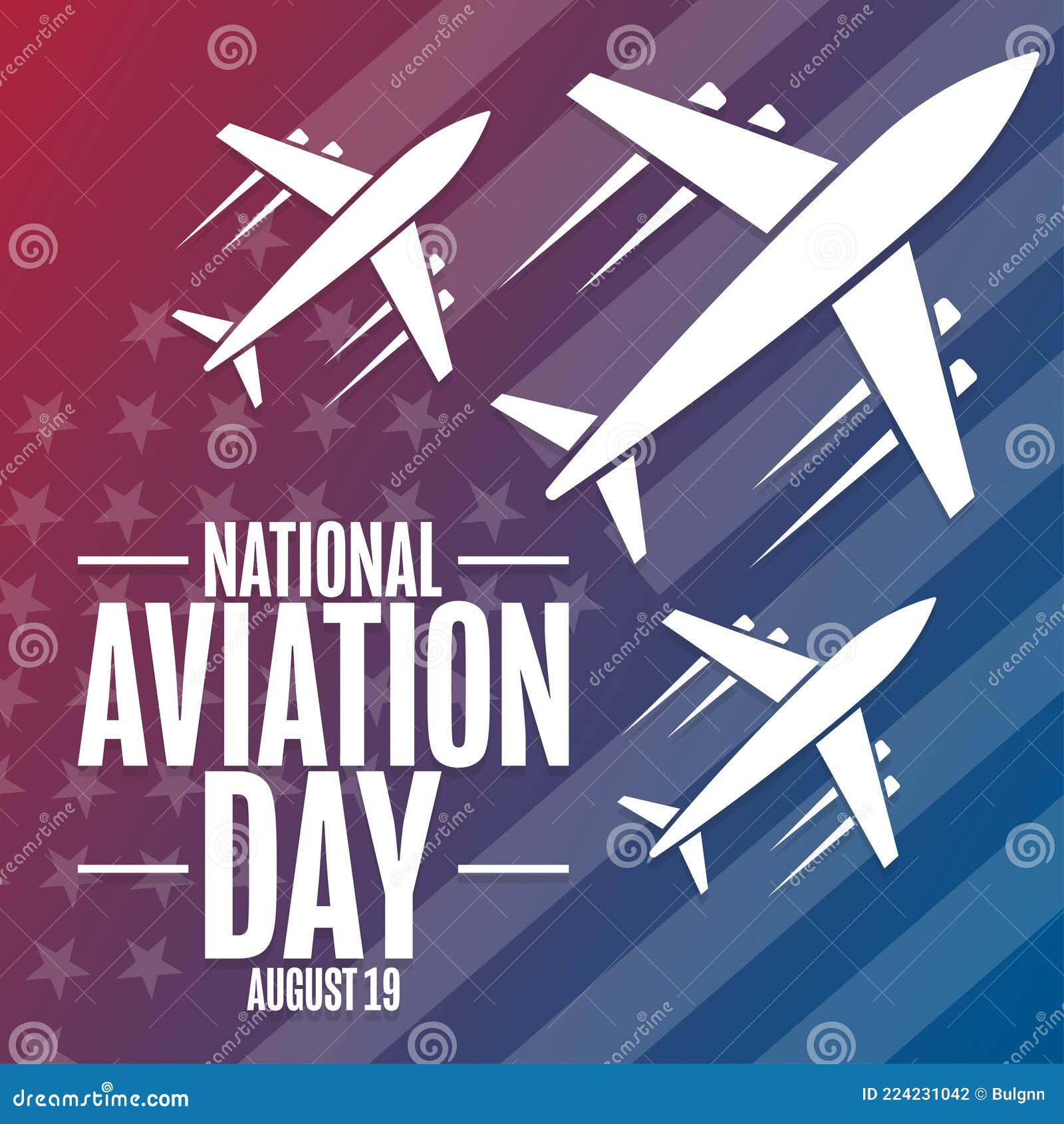 National Aviation Day. August 19. Holiday Concept. Template for