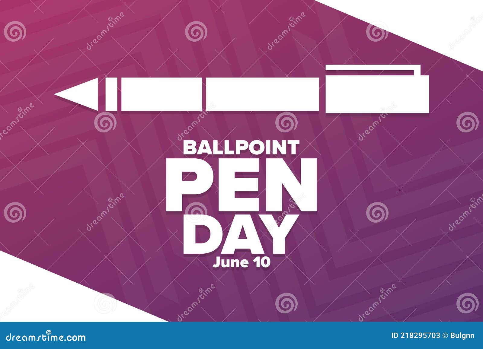 National Ballpoint Pen Day. June 10. Holiday Concept Stock Vector