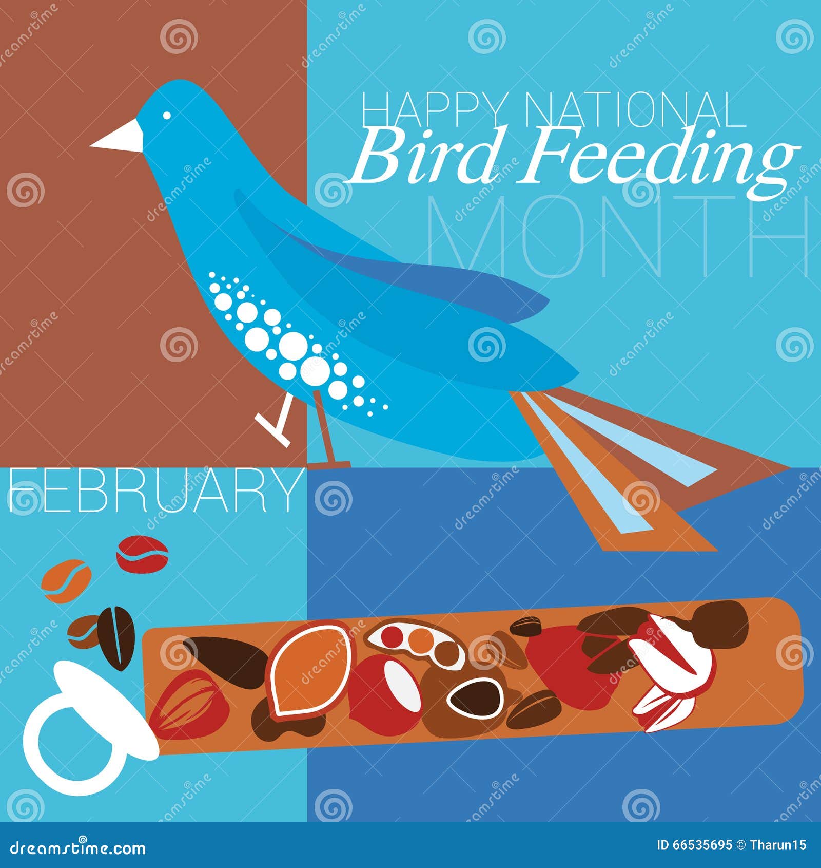 National Bird Feeding Month Stock Illustration Illustration of