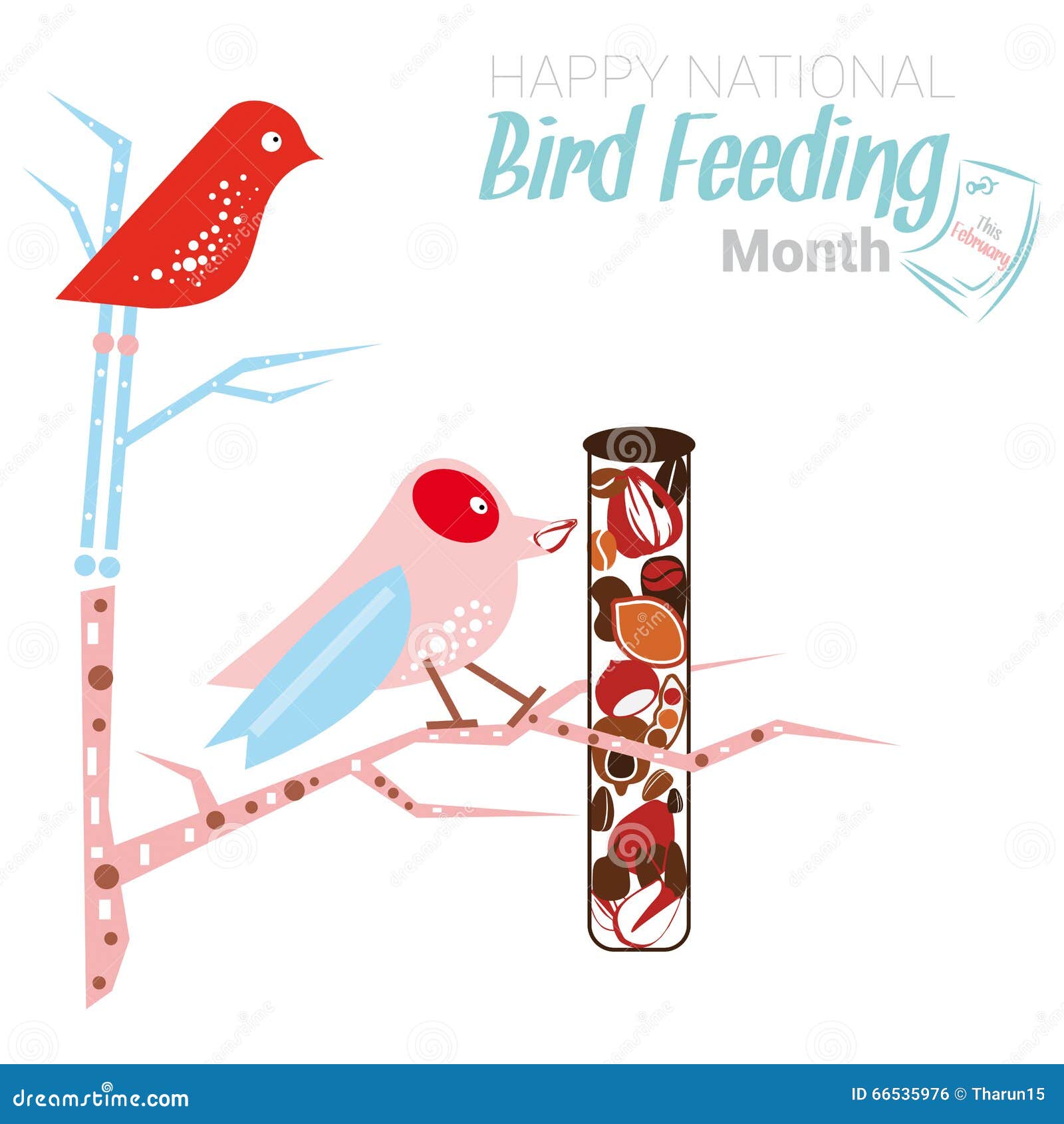 National Bird Feeding Month Stock Illustration Illustration of nature