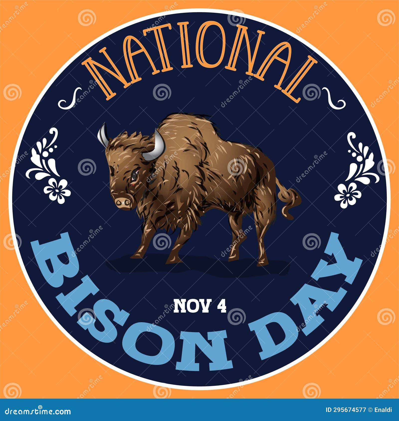 National Bison Day Sign and Badge Vector Stock Illustration ...