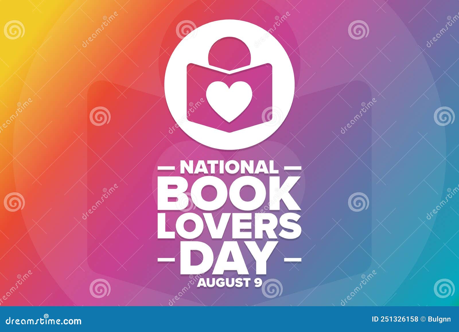 National Book Lovers Day. August 9. Holiday Concept Stock Vector