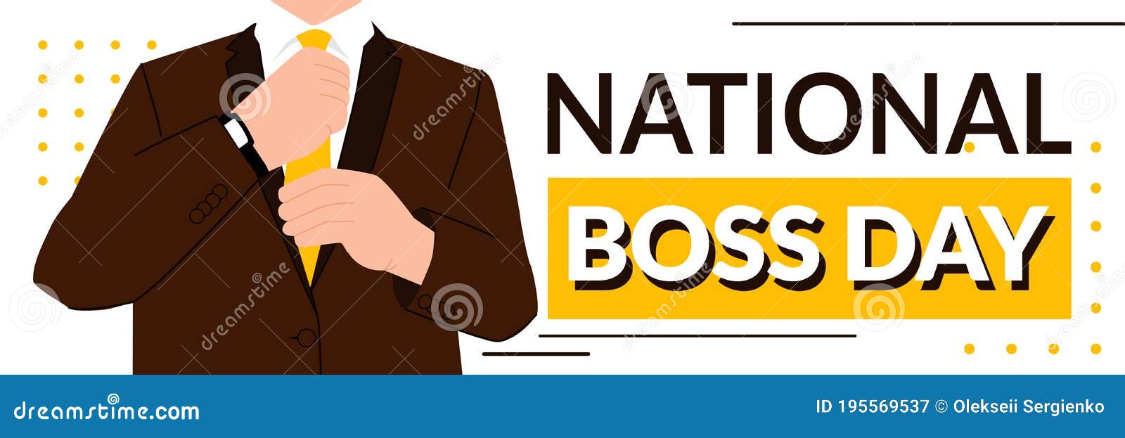 National Boss Day - October 16th - Horizontal Banner Template with the ...