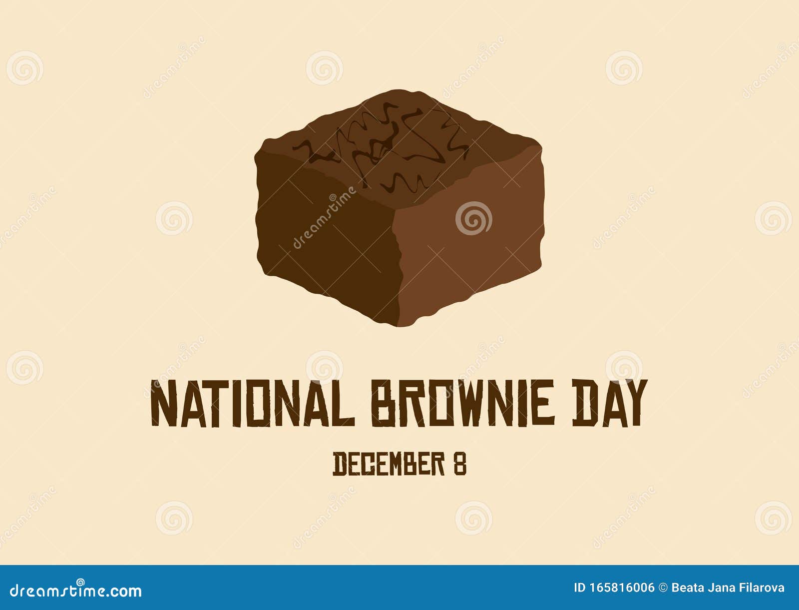 National Brownie Day Vector Stock Vector - Illustration of american ...