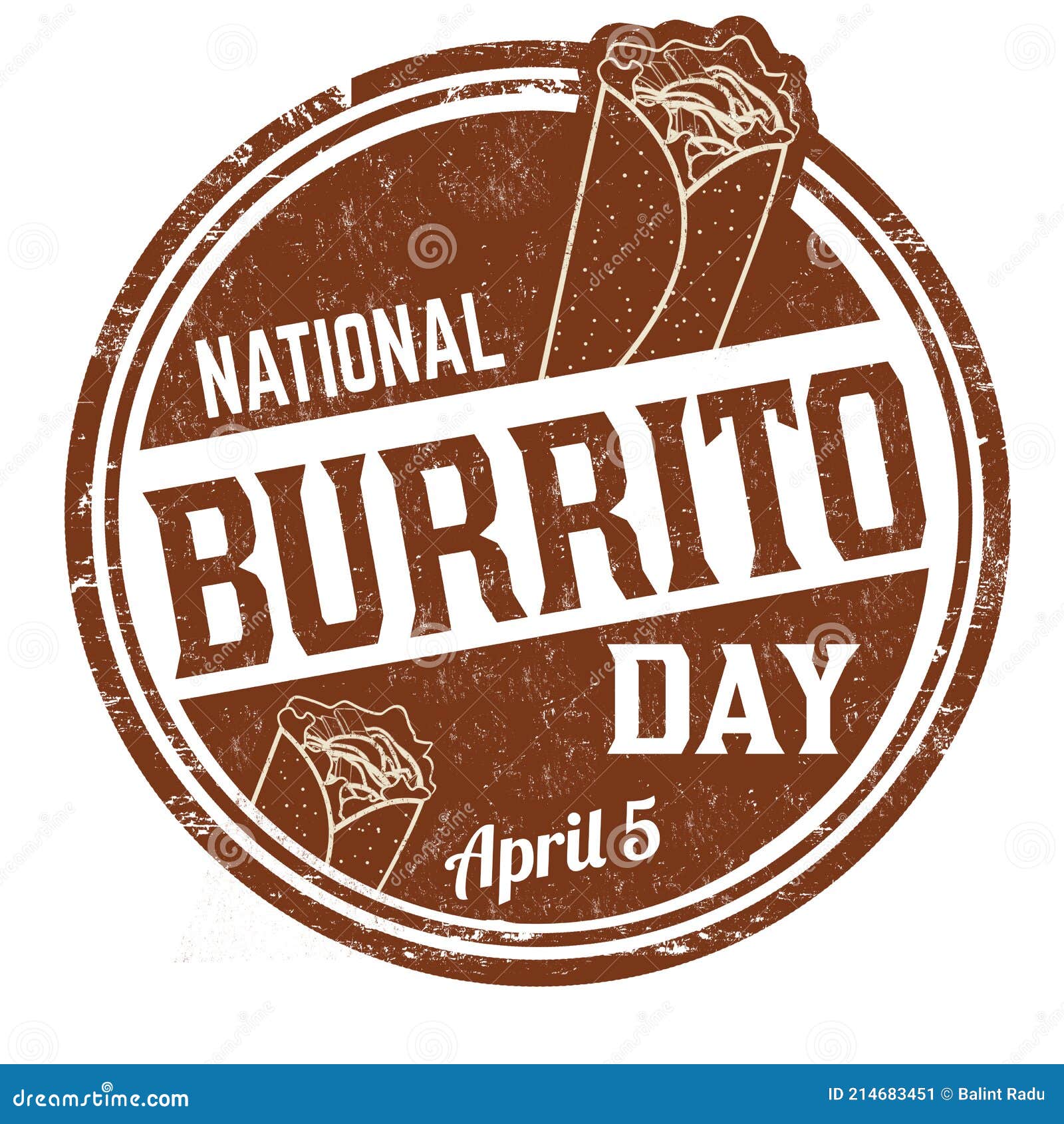National Burrito Day Grunge Rubber Stamp Stock Vector Illustration of