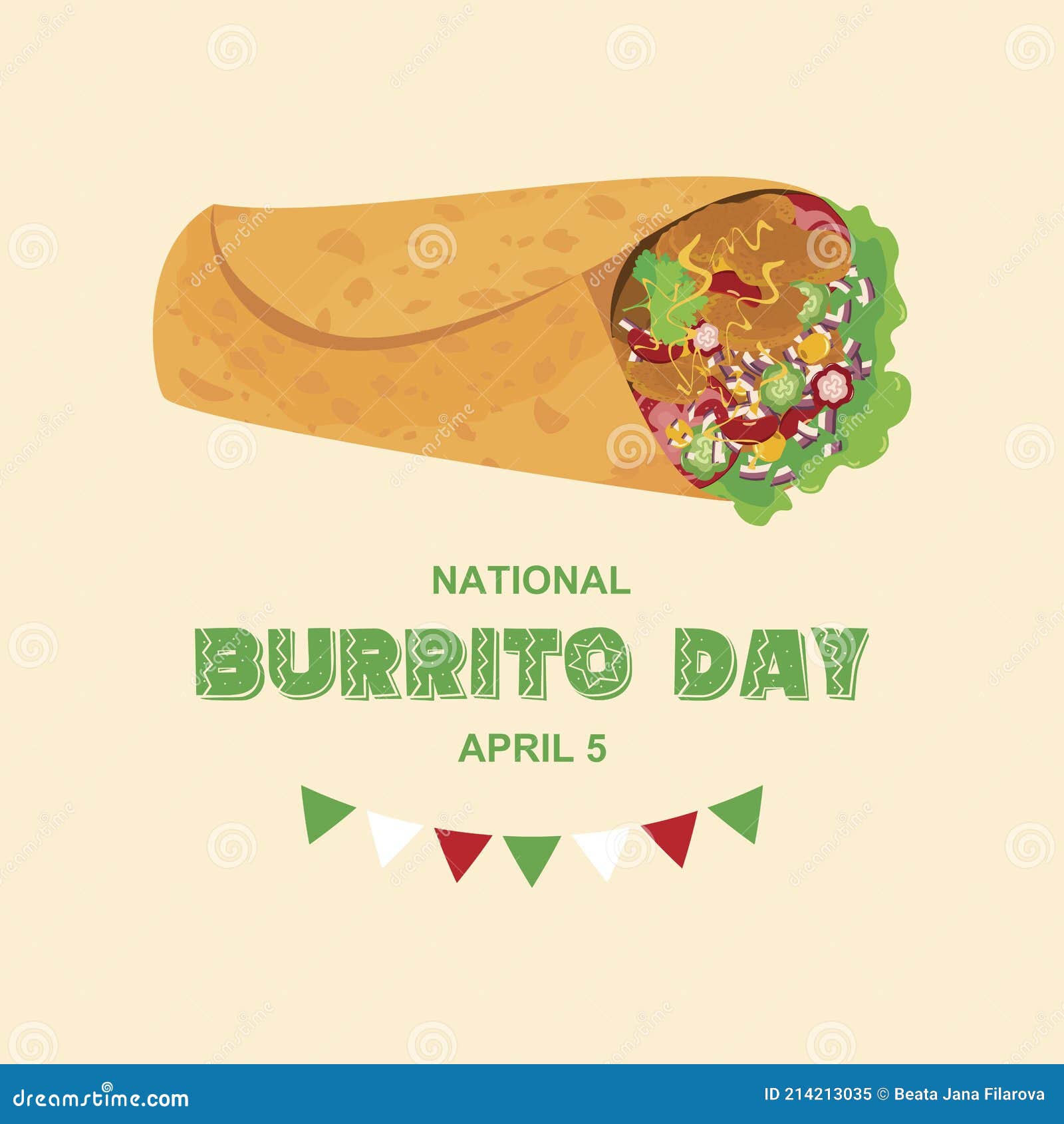 National Burrito Day Vector Stock Vector Illustration of gourmet