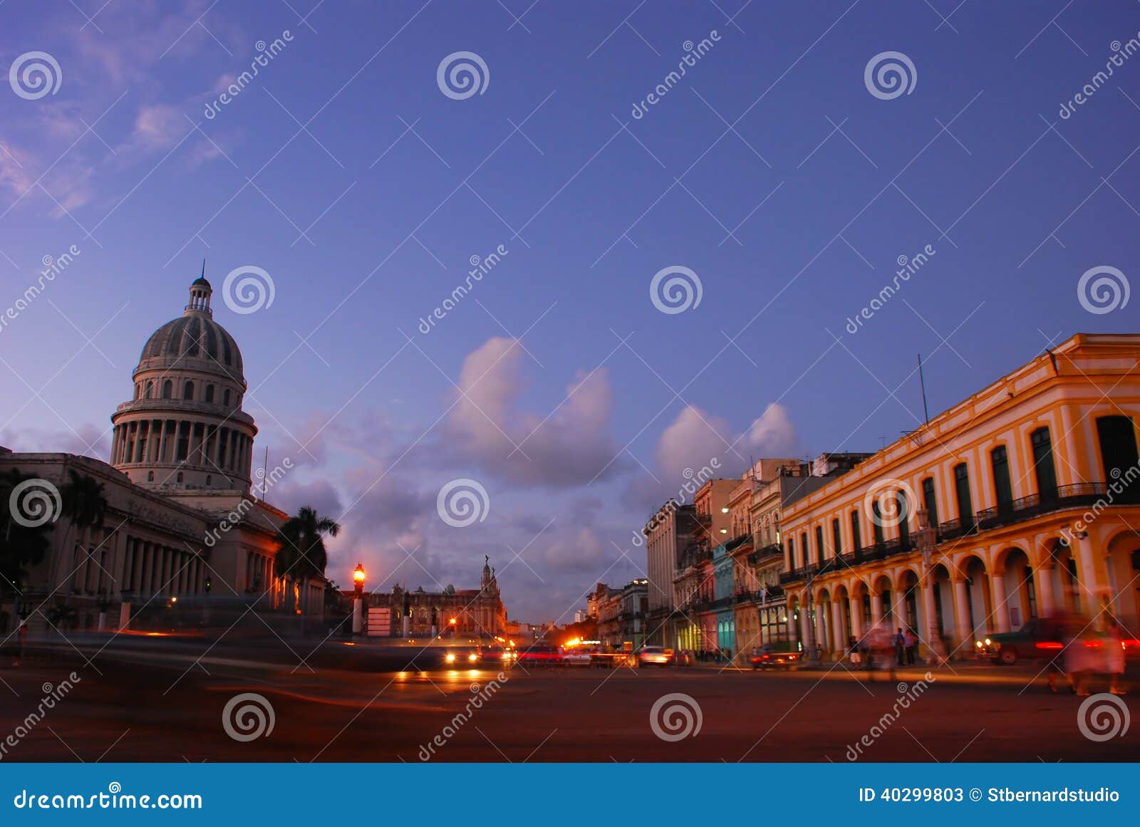 national capital building and opposite shop houses