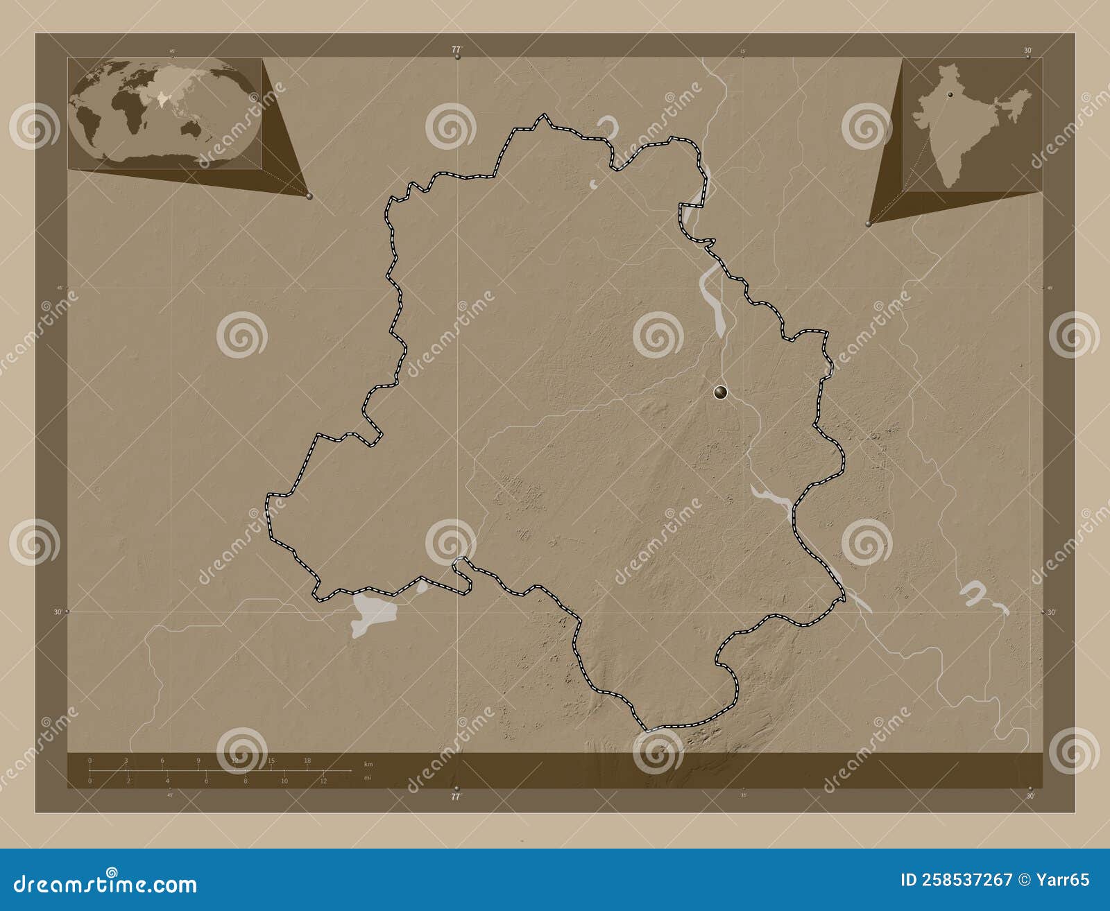 National Capital Territory of Delhi, India. Sepia. Capital Stock Image