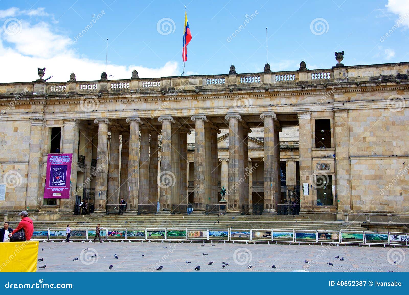 National Capitol Colombia. BOGOTA, COLOMBIA - MAY 06, 2014: The National Capitol situated in Plaza de Bolivar a historic square in the heart of Bogota. Building of the National Capitol started in 1846 and was finished in 1926