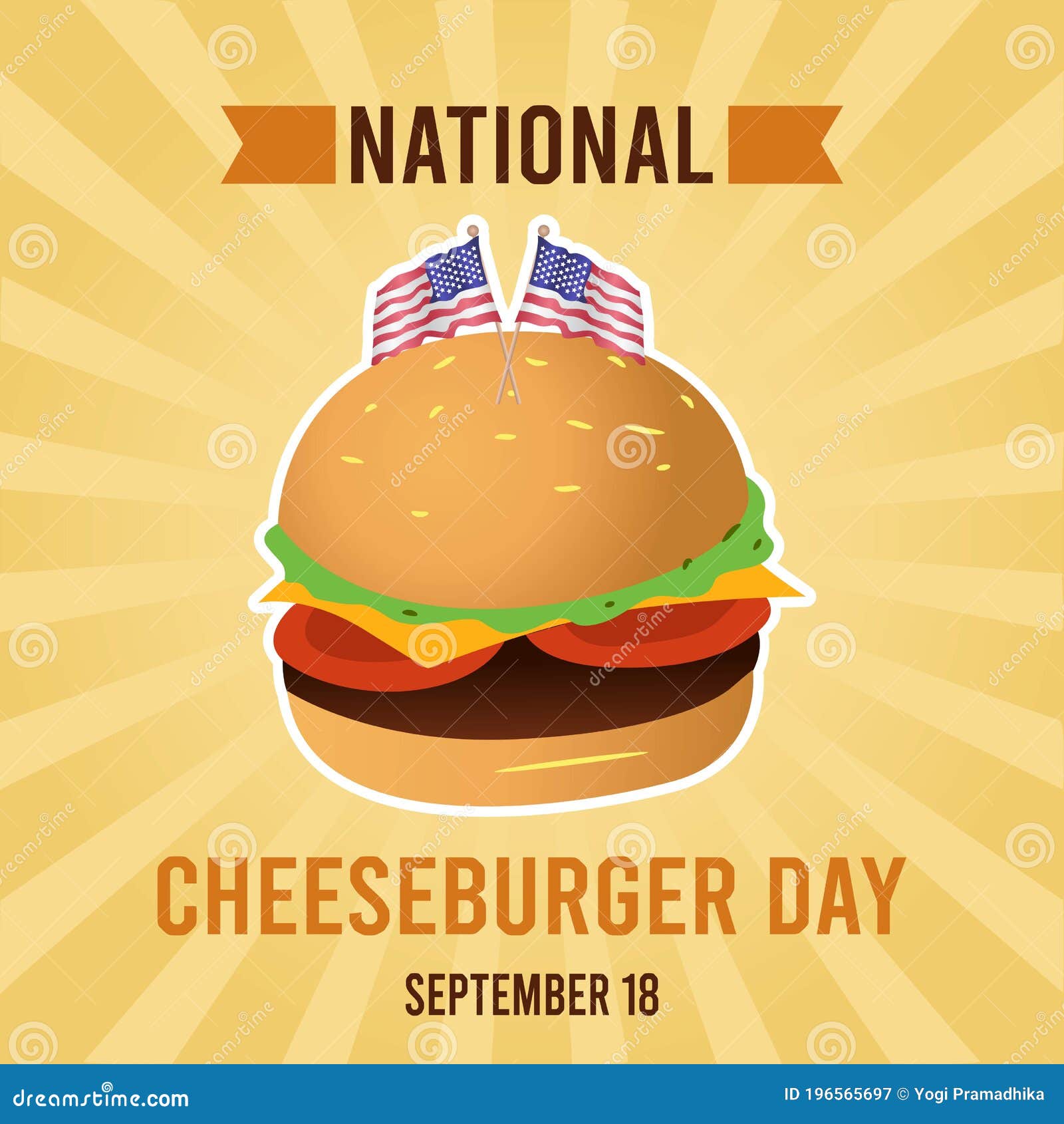 National Cheeseburger Day Vector Illustration Stock Vector