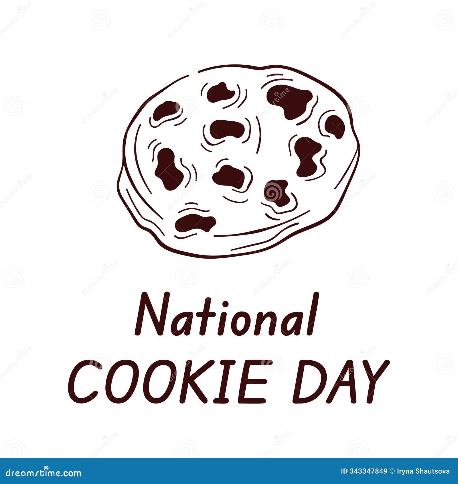 national chocolate chip cookie day in line art style. happy cookie day poster. bakery  banner, card. december 4.