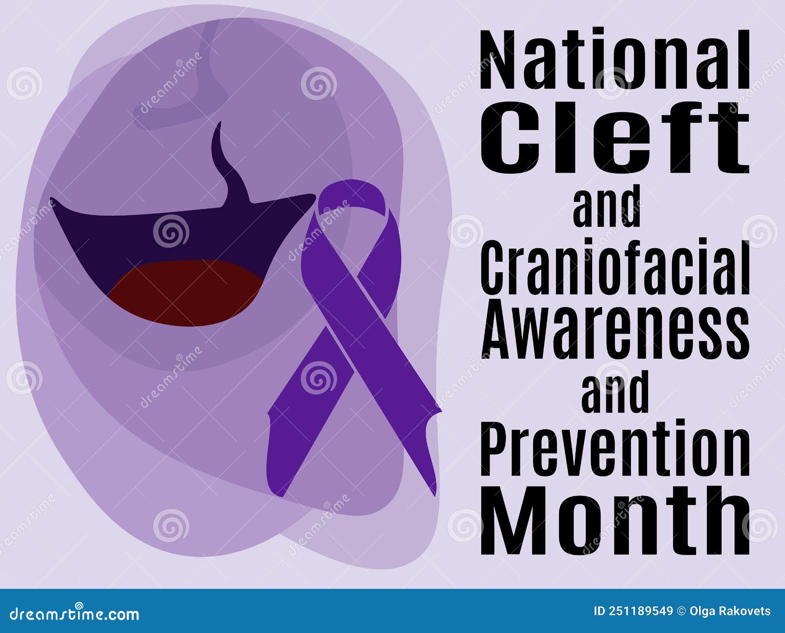 national cleft and craniofacial awareness and prevention month, idea for a poster, banner, flyer or postcard on a medical theme