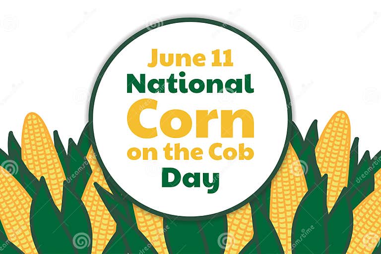 National Corn on the Cob Day. June 11. Holiday Concept Stock Vector Illustration of month