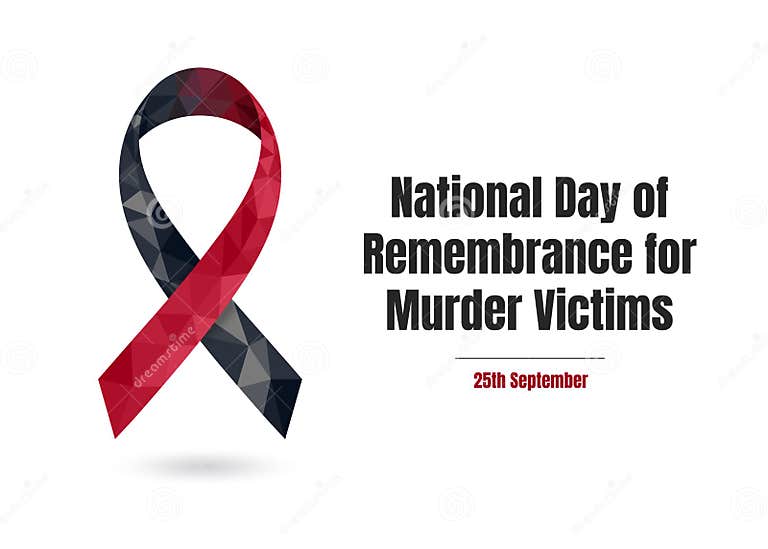 National Day of Remembrance Murder Victims Ribbon Stock Vector