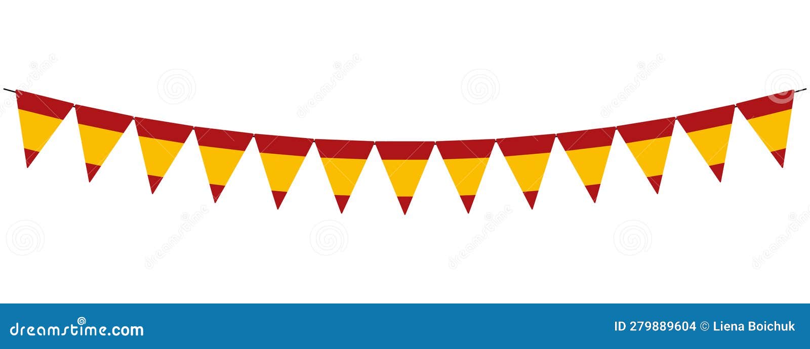 national day of spain, bunting garland, red and yellow pennants, retro style  decorative , fiesta nacional