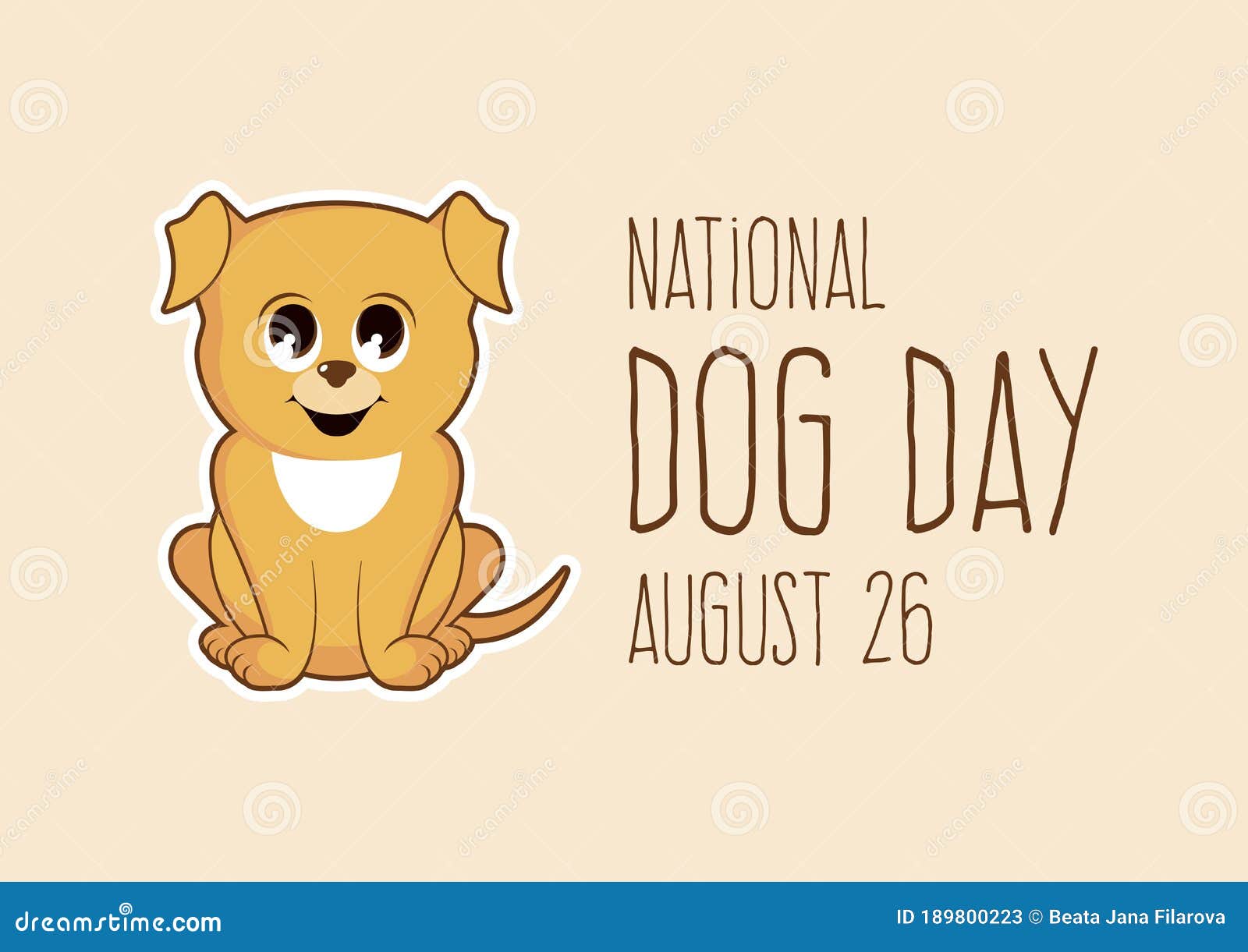 National Dog Day vector stock vector. Illustration of character 189800223
