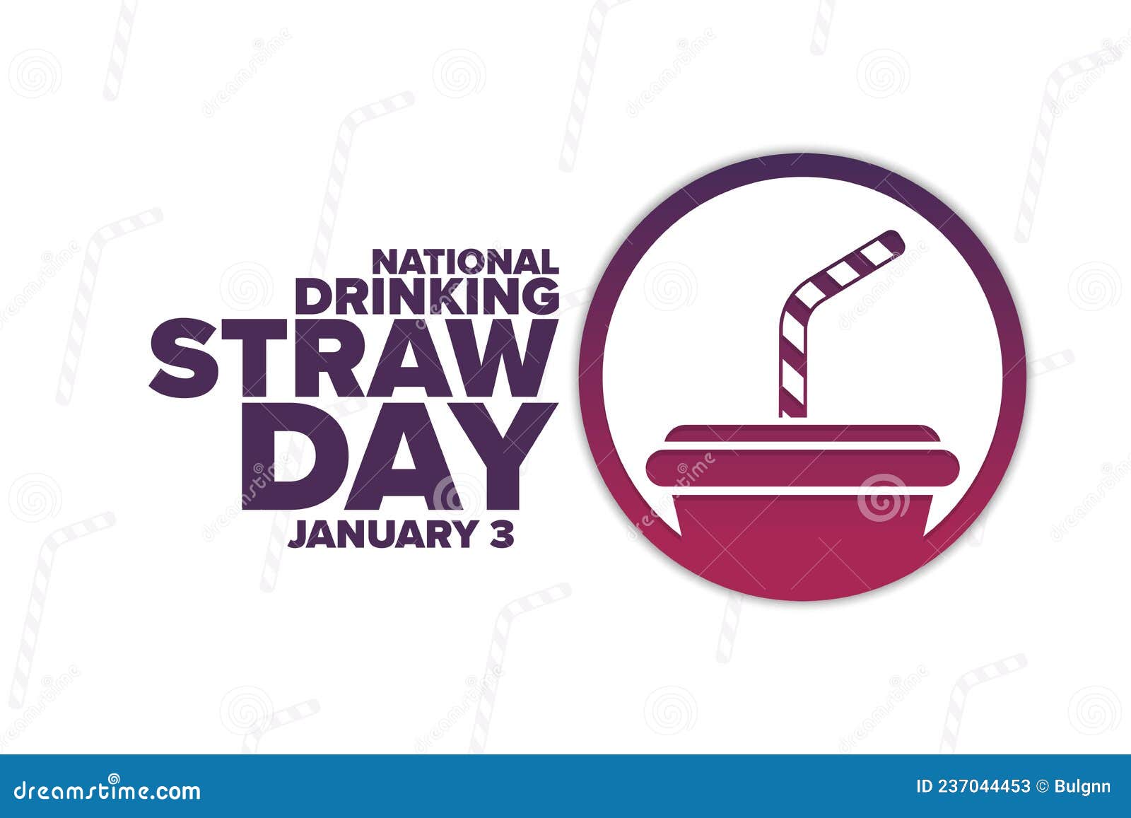 National Drinking Straw Day. January 3. Holiday Concept Stock Vector