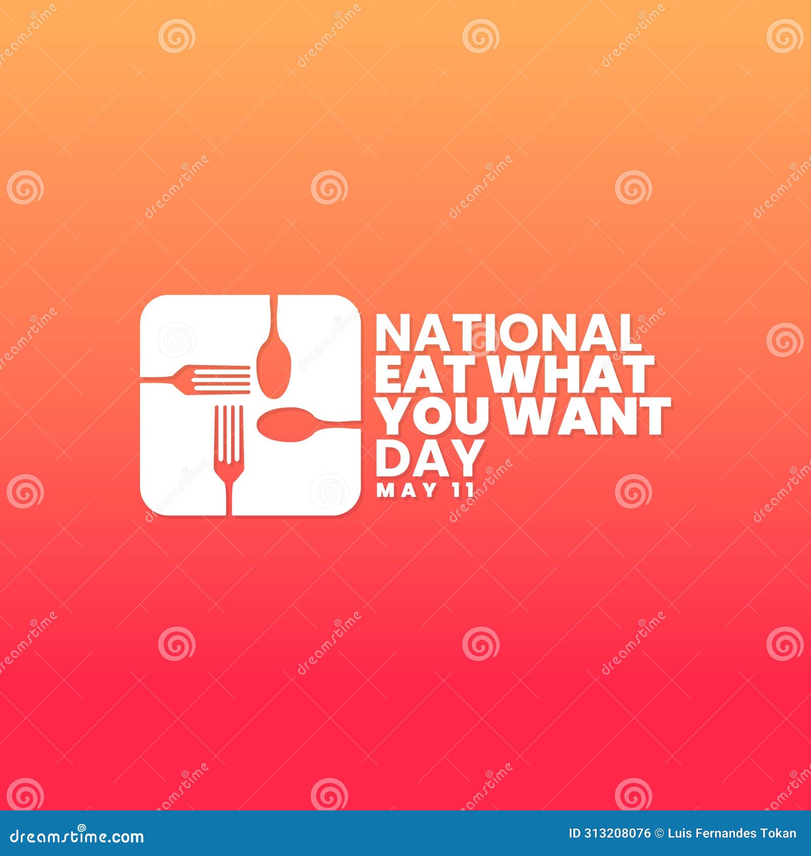 National Eat What You Want Day, May 11 Stock Vector Illustration of element, card 313208076