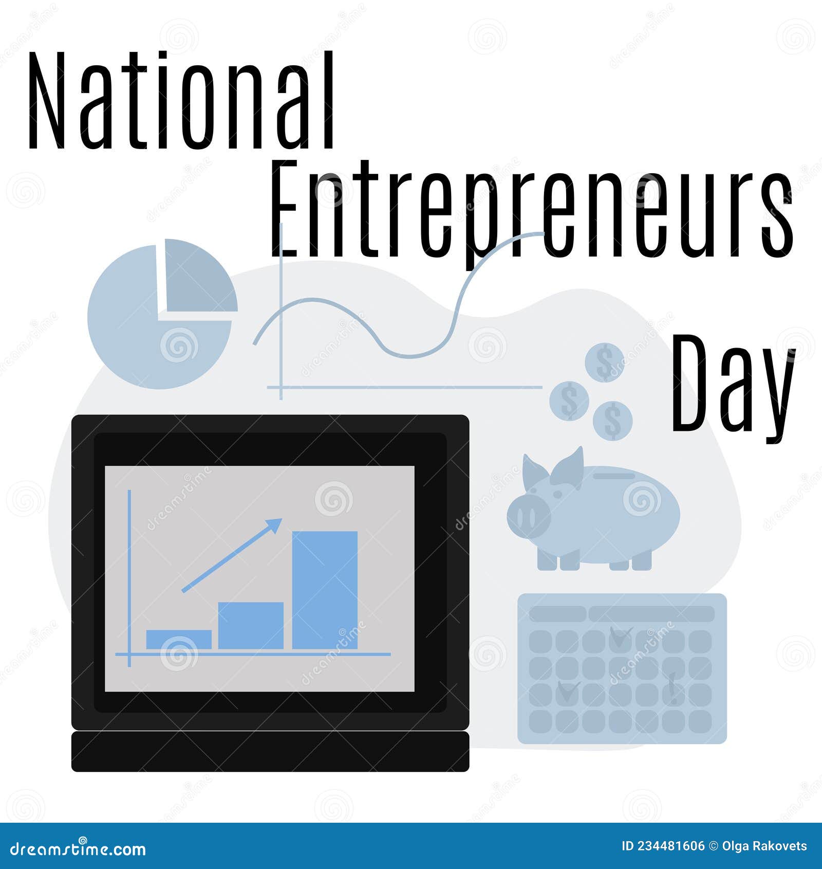 national entrepreneurs day, idea for poster, banner, flyer or postcard