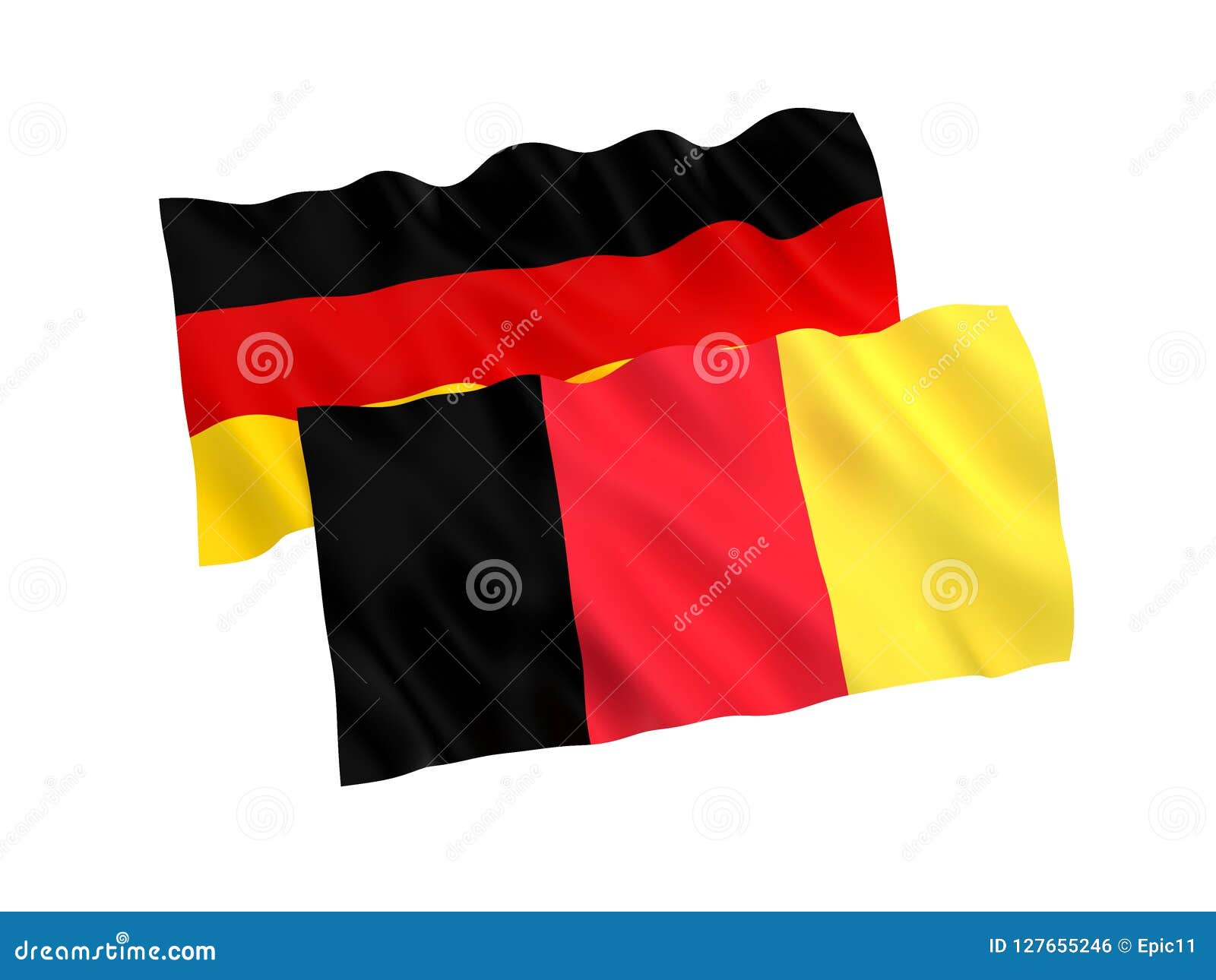 Flags of Germany and Belgium on a White Background Stock Illustration ...