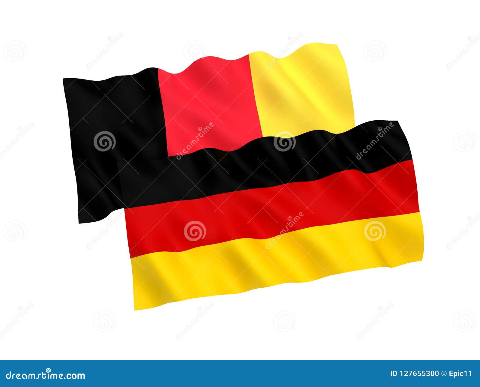 Flags of Germany and Belgium on a White Background Stock Illustration ...