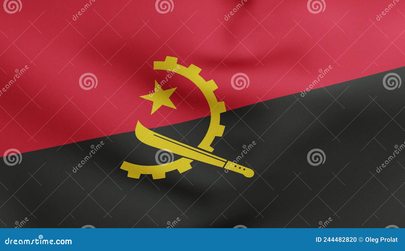 national flag of angola waving 3d render, republic of angola flag textile, popular movement for the liberation of angola
