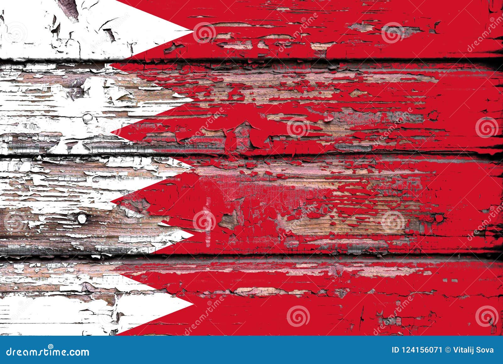 national flag of bahrein on a wooden background