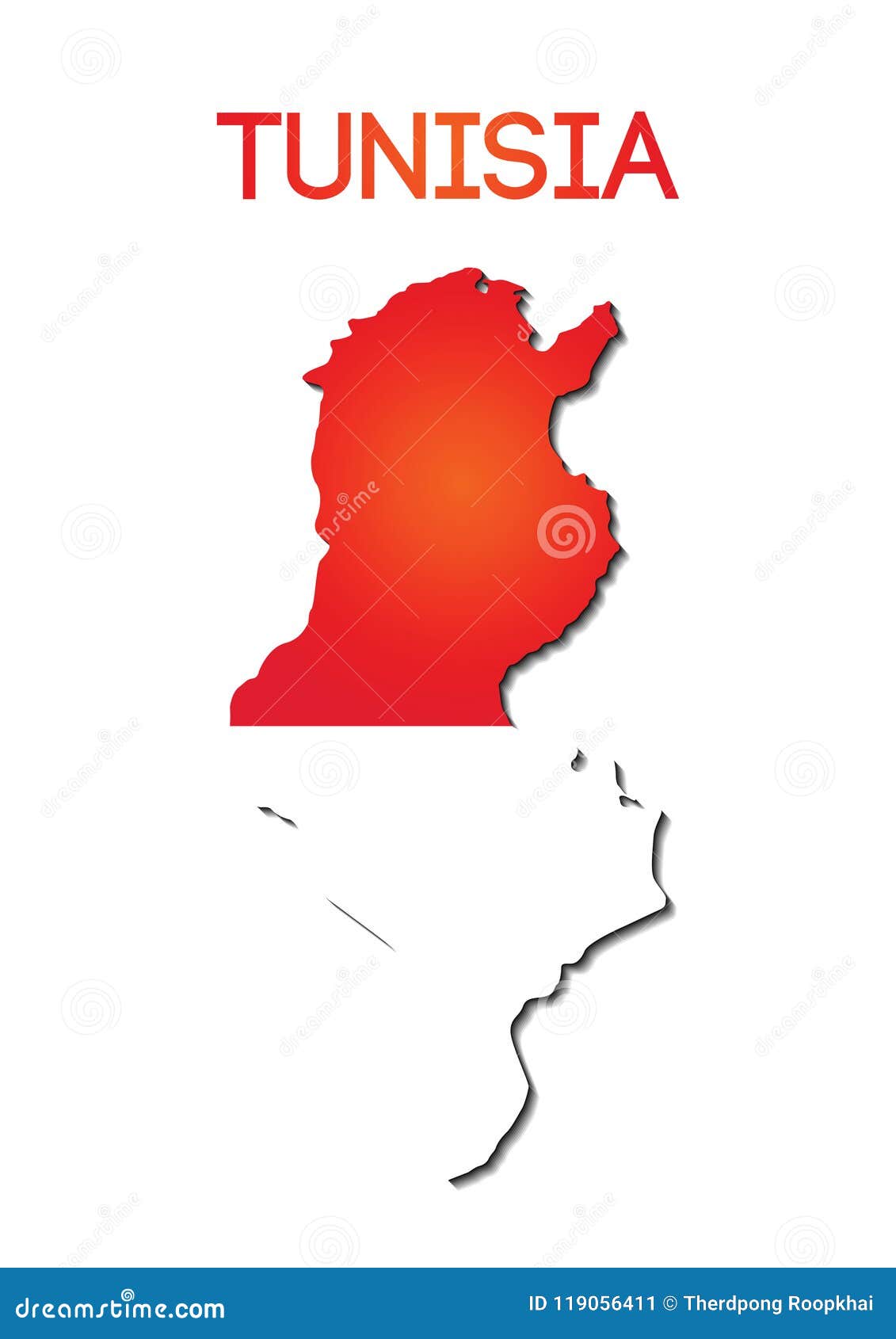 Download National Flag Color In Map Of Tunisia, Gradient Design Stock Vector - Illustration of path ...