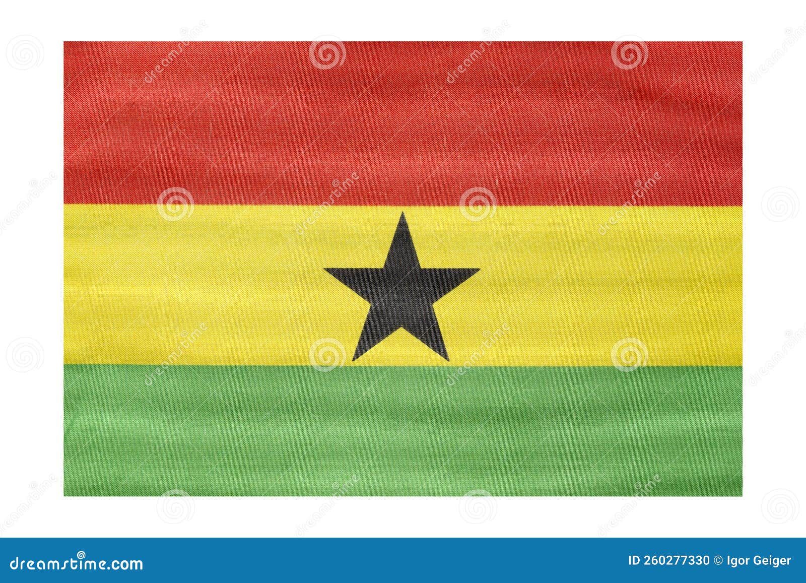 National Flag of the Country of Ghana, Isolate Stock Photo Image of