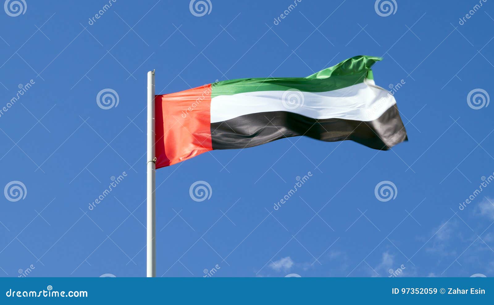 The National Flag of the Country Uae Stock Image - Image of fanned, green:  97352059