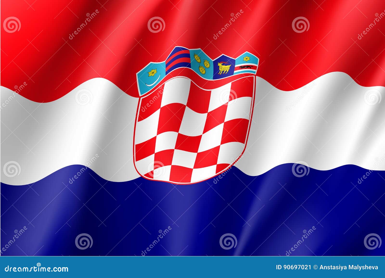 schaduw Wasserette Doodskaak National Flag of Croatia Republic. Stock Vector - Illustration of crest,  nationalism: 90697021