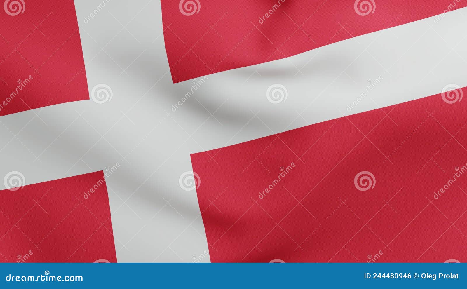 national flag of denmark waving 3d render, dannebrog with white scandinavian cross textile, flag kings of denmark has