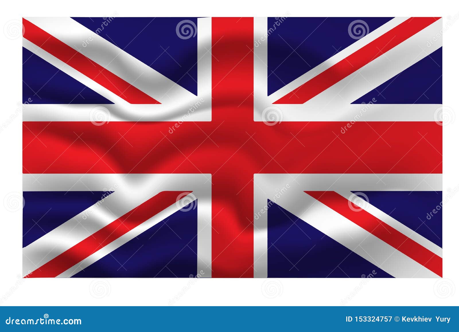 Download National Flag Of Great Britain On Wavy Fabric. Vector ...