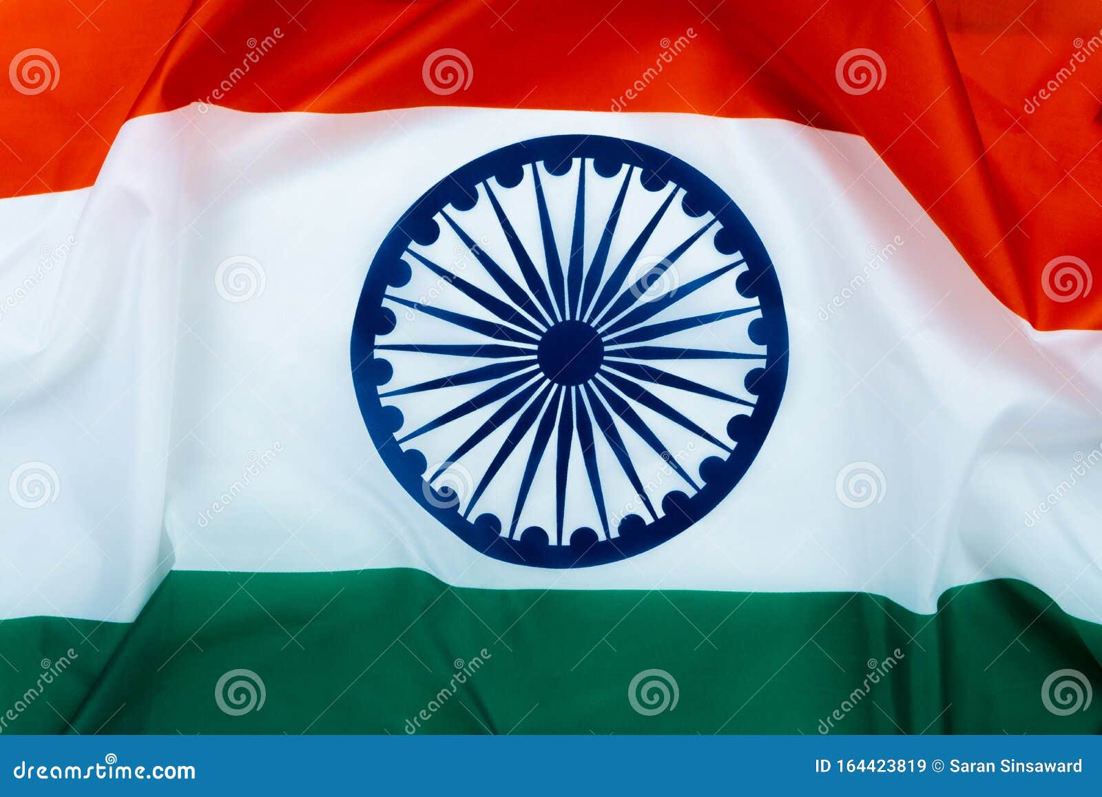 National Flag of India on White Background for Indian Independence Day. Top  View, Copy Space for Text Stock Image - Image of indian, chakra: 164423819