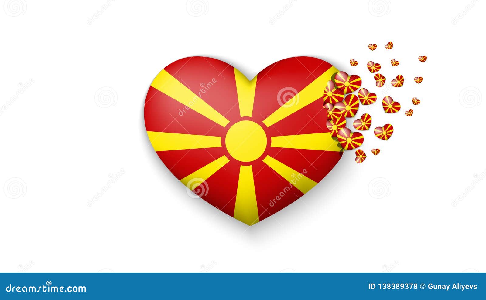 National Flag Of Macedonia In Heart Illustration. With ...