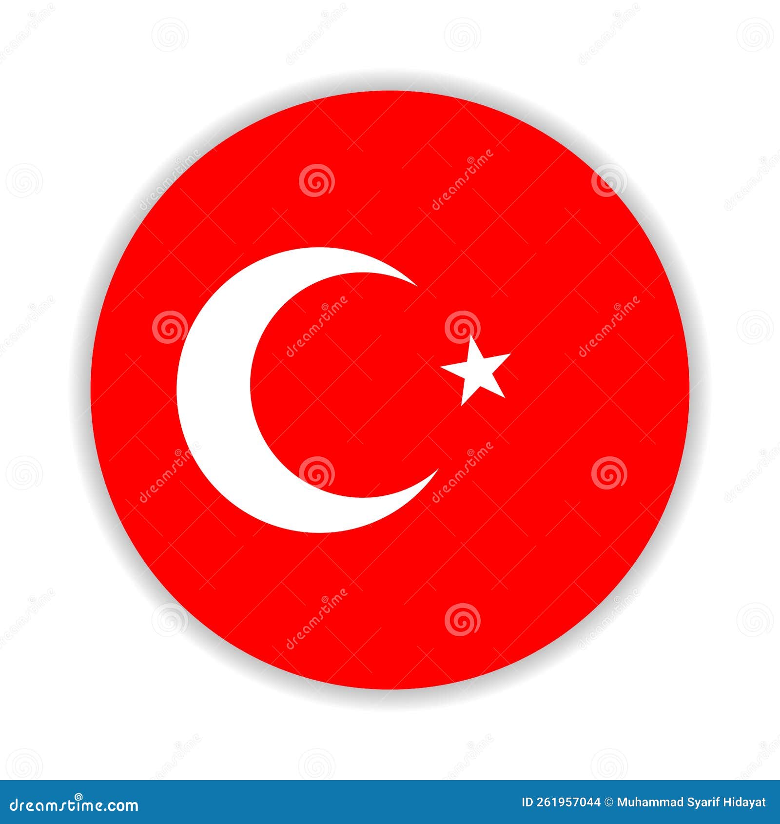Round Flag of Turkey. Vector Illustration Stock Illustration Illustration of vector, round