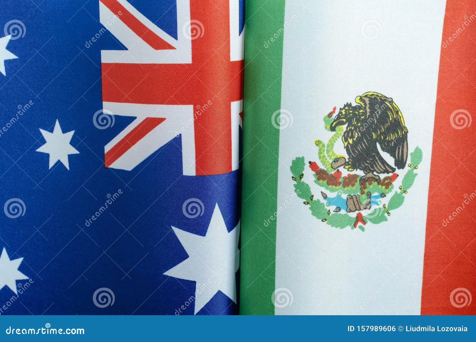 Australia And Mexico Or United Mexican States Symbol Of National Flags