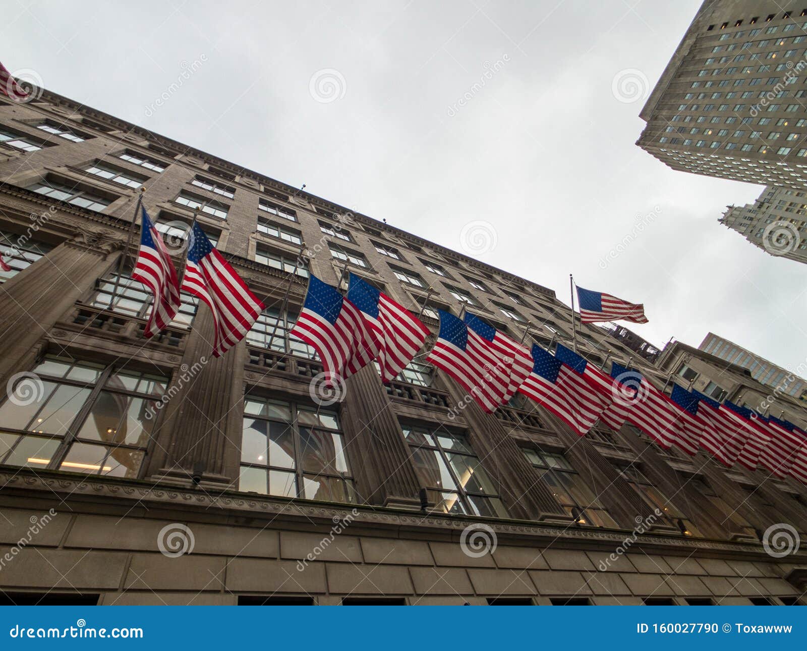 National Flags on Buildings in Downtown Manhattan Editorial Image ...