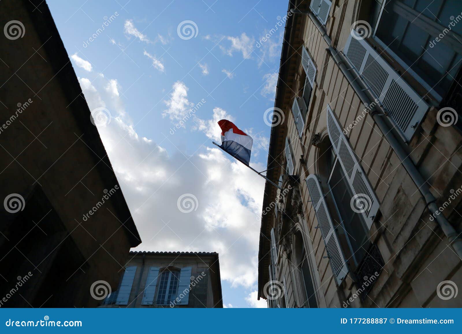 National Flags of France in Paris Stock Image - Image of decor ...