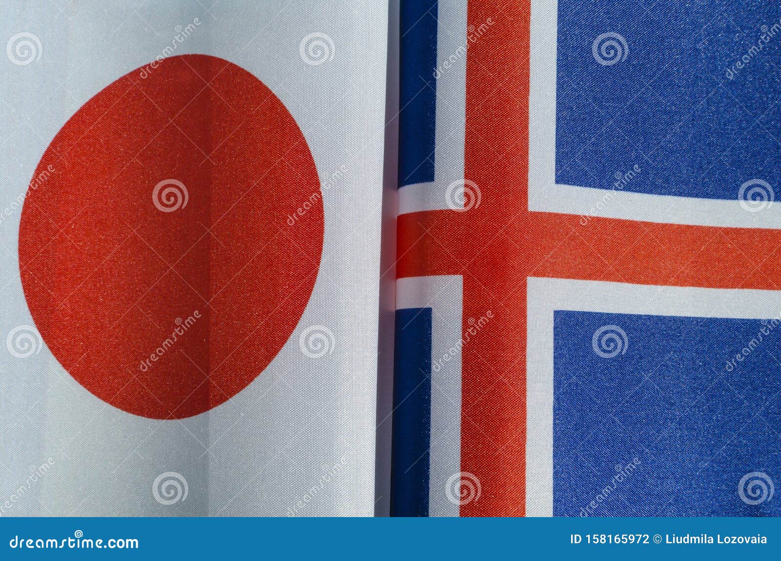 National Flags Of Japan And Iceland Stock Photo Image Of Setting Ground